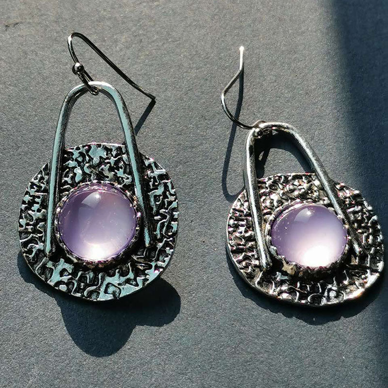 Irene | Earrings with bright purple stones in sterling silver