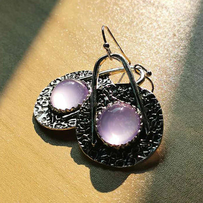 Irene | Earrings with bright purple stones in sterling silver