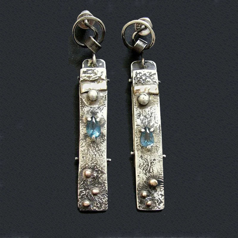 Fabiola | Elegant, handmade earrings made of precious bluestone