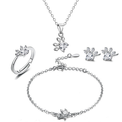 Dolores | Rose gold paw-shaped jewelry set