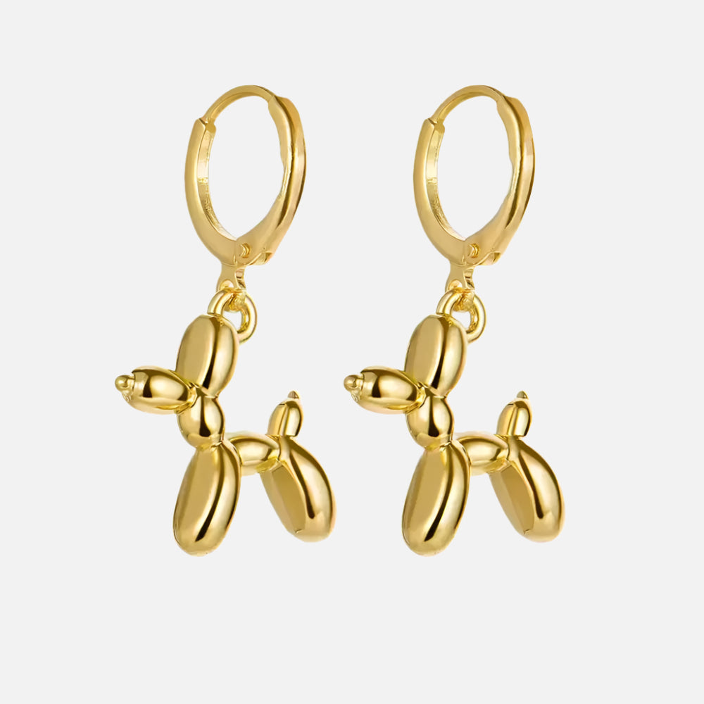 Wilma | Playful Balloon Dog Dangle Hoop Earrings