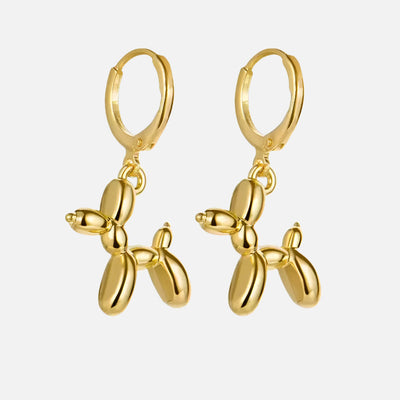 Wilma | Playful Balloon Dog Dangle Hoop Earrings