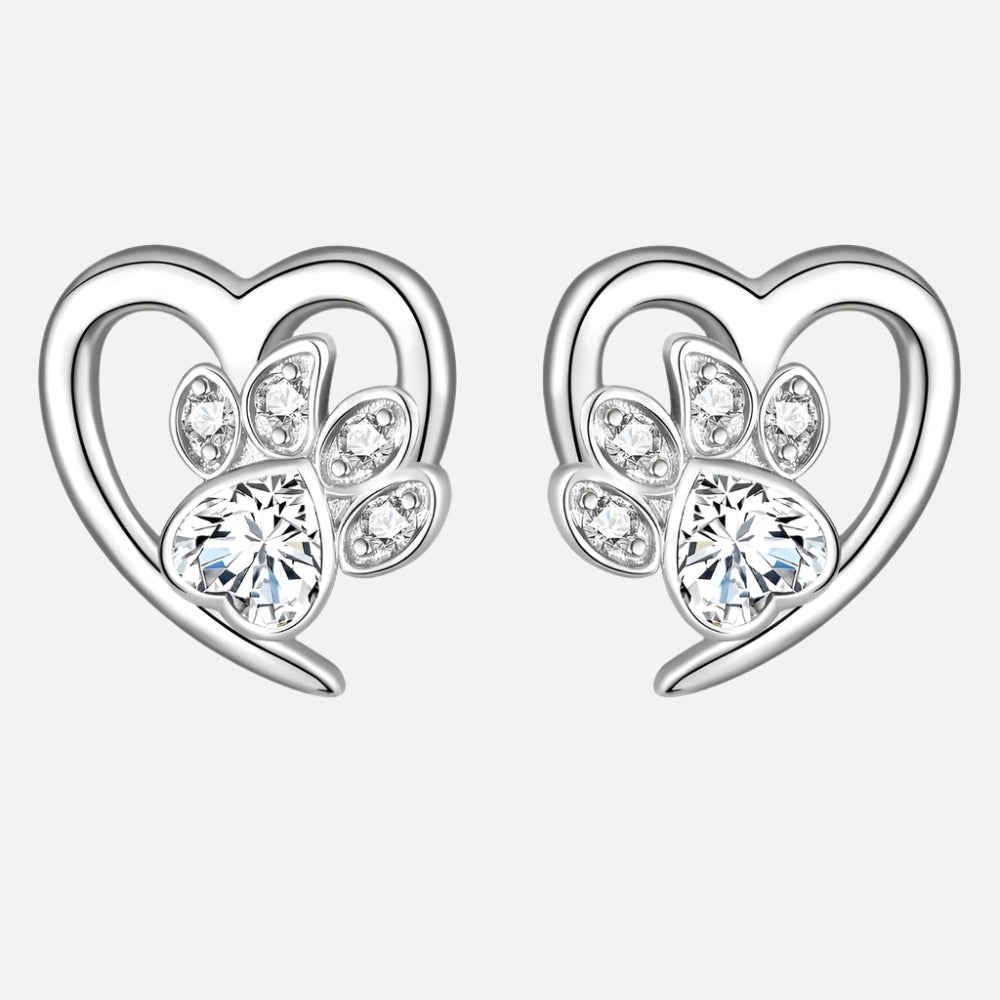 Hilda | and paw earrings with sparkling zirconia for an eye-catcher