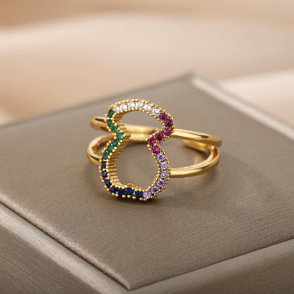 Sofía | Teddy bear ring with sparkling colored zirconia stones