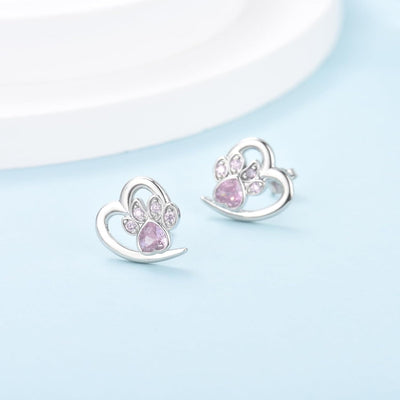 Hilda | and paw earrings with sparkling zirconia for an eye-catcher