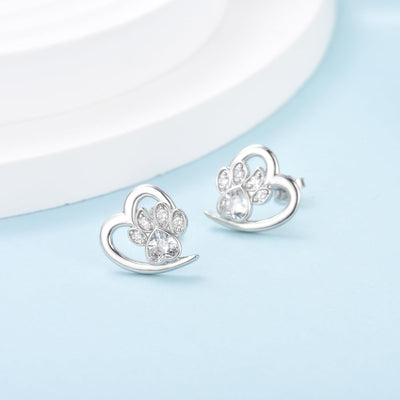 Hilda | and paw earrings with sparkling zirconia for an eye-catcher
