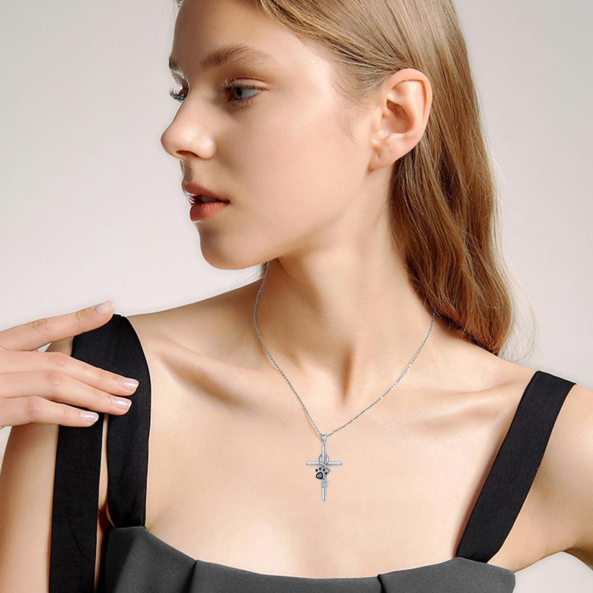Julieta | and cross necklace made of 925 sterling silver for a stylish appearance