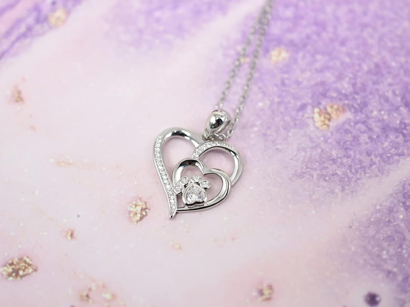 Nadia | & heart necklace made of fine 925 Sterling silver with sparkling zirconia
