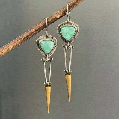 Berta | Green resin stone earrings