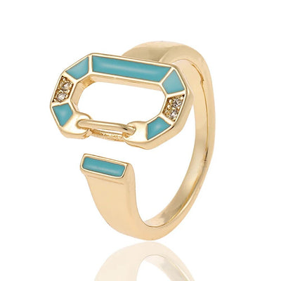 Reina | Elegant round rings with 18-carat gold plating and colorful accents