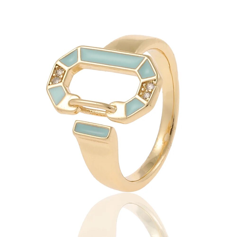 Reina | Elegant round rings with 18-carat gold plating and colorful accents