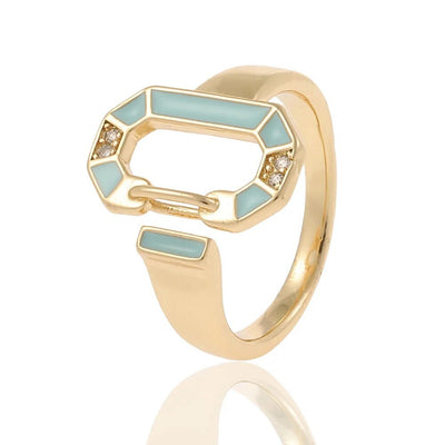Reina | Elegant round rings with 18-carat gold plating and colorful accents