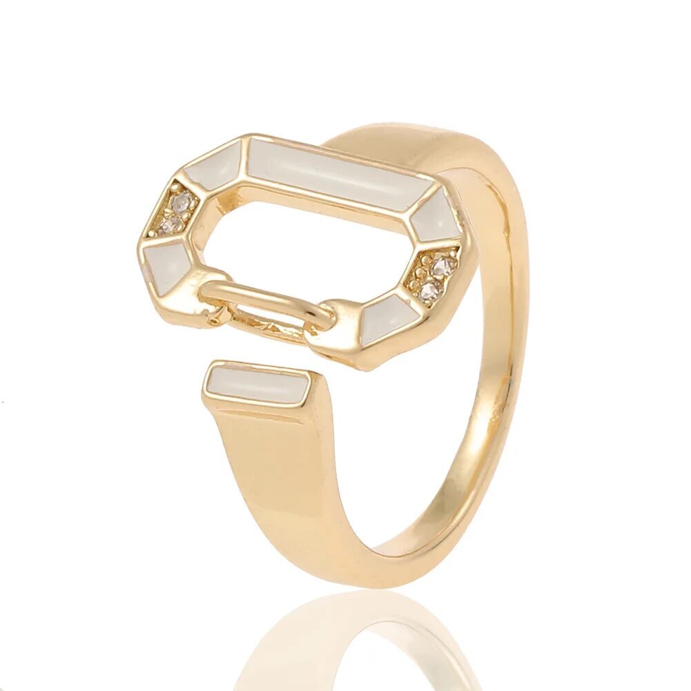 Reina | Elegant round rings with 18-carat gold plating and colorful accents