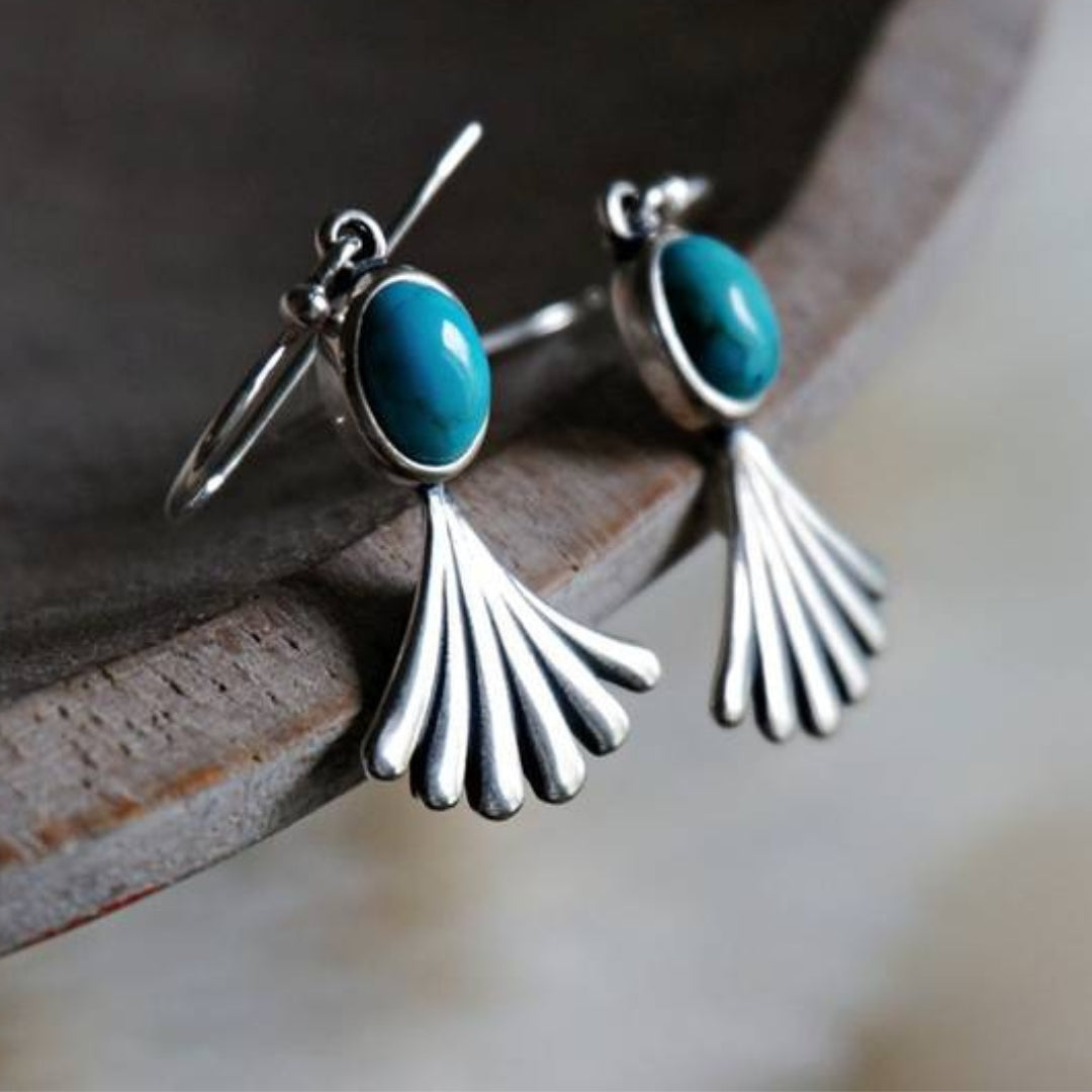 Wendy | Earrings with bright blue opal