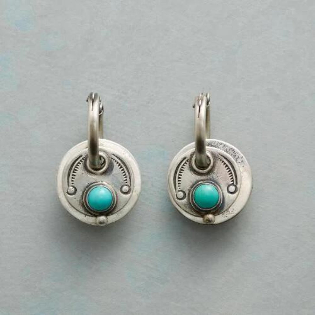 Jacinta | Fascinating Boho Earrings with Radiant Turquoise Stones in Elegant Silver