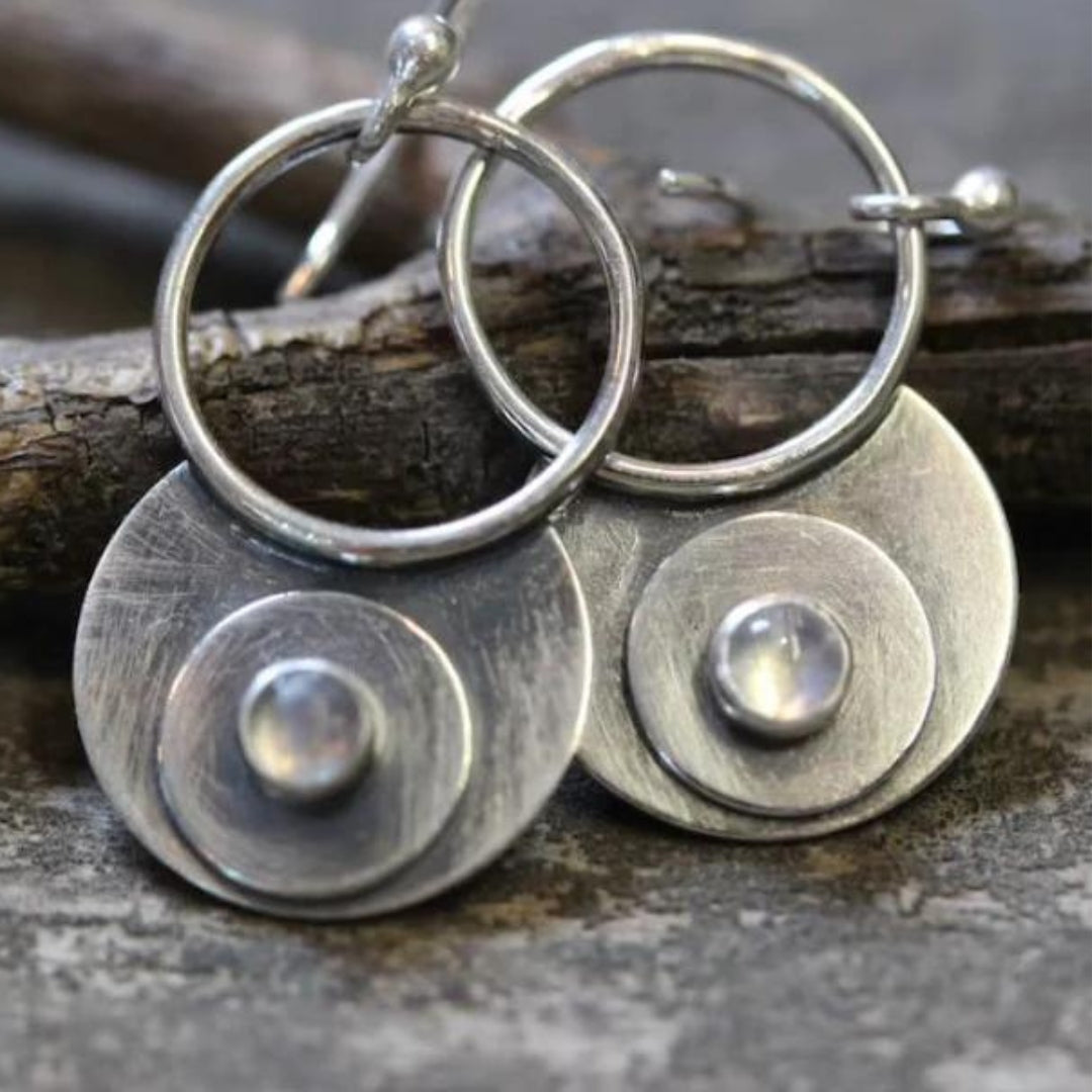 Raquel | Elegant double-plated silver earrings for a radiant look