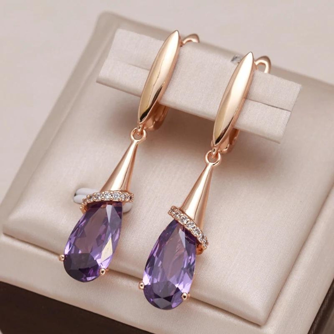 Alba | Earrings with sparkling purple zircons