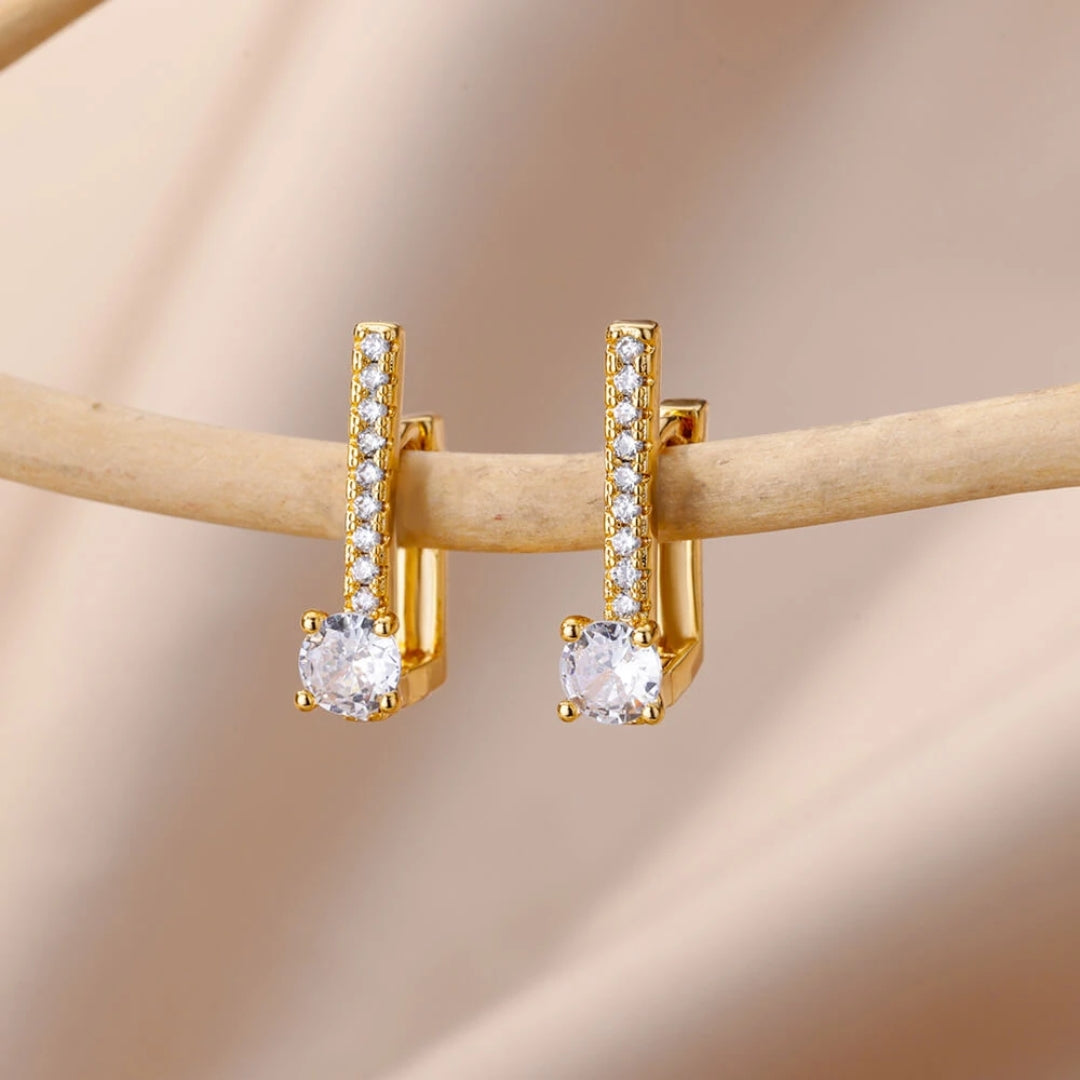 Azucena | Elegant gold-plated earrings with sparkling zirconia