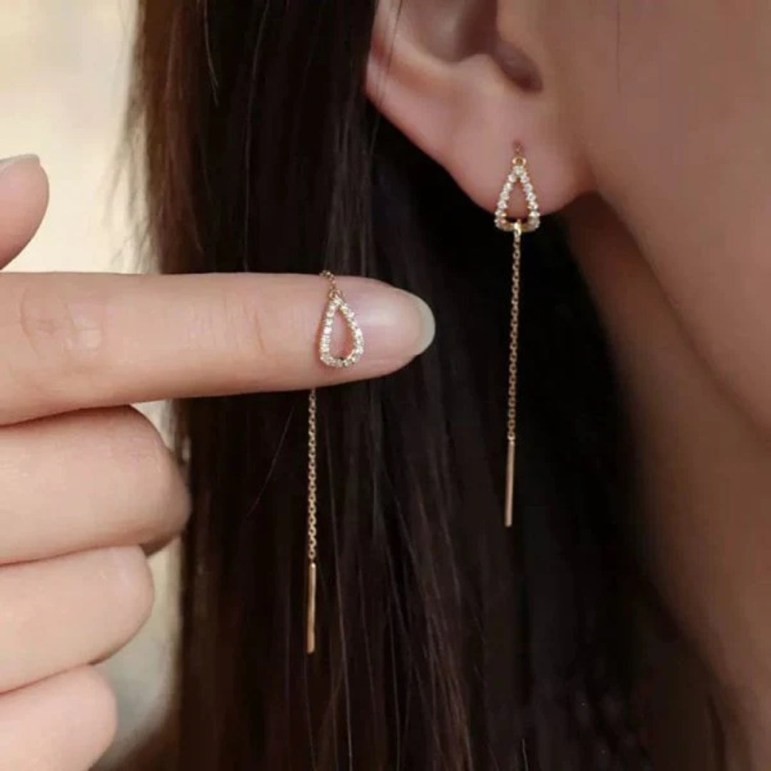 Asmina | Sparkling, sparkling earrings with an elegant pendant