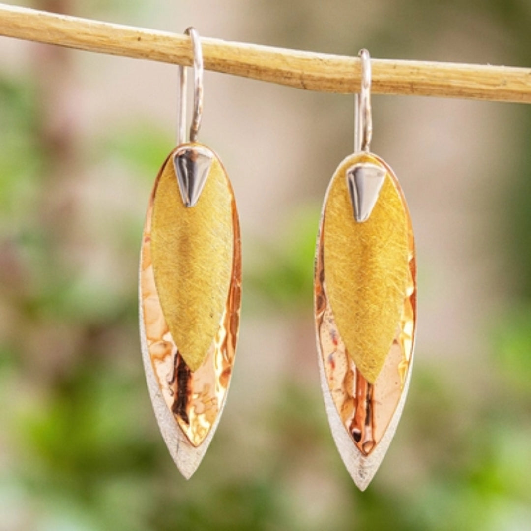 Sandra | Bright yellow earrings with elegant pendants