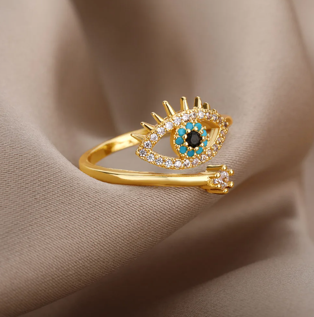 Zenaida | Protective 18-carat gold-plated ring against negative energies