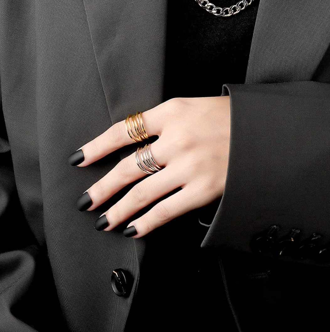 Gertrudis | Elegant 18-carat gold-plated forest-style ring