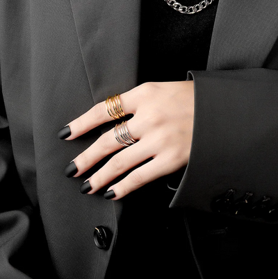 Gertrudis | Elegant 18-carat gold-plated forest-style ring