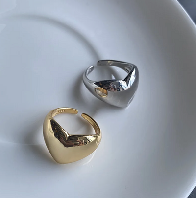 Flavia | Elegant 18-carat gold-plated heart ring – A statement for love