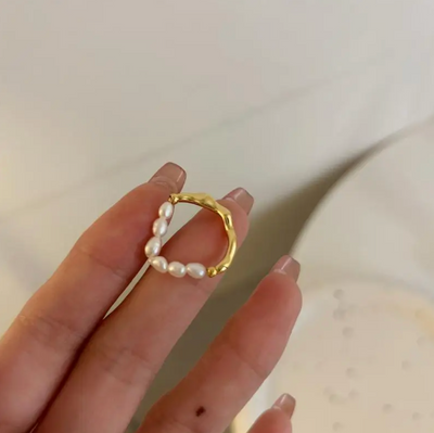 Hana | Elegant ring with beautiful Caspian Sea pearls
