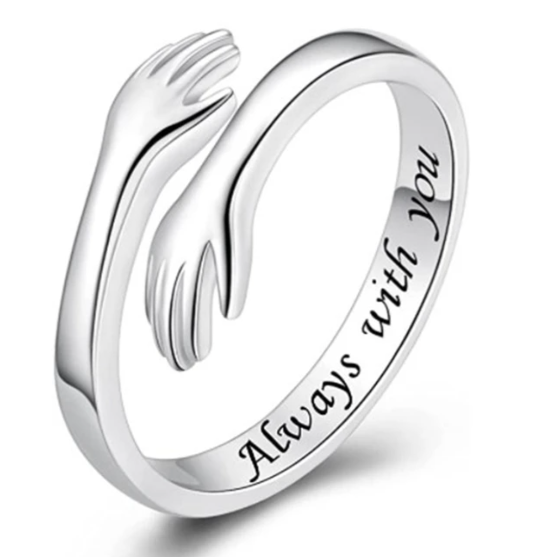 Elsa | Heartfelt hug ring "Always with you" made of the finest 925 sterling silver