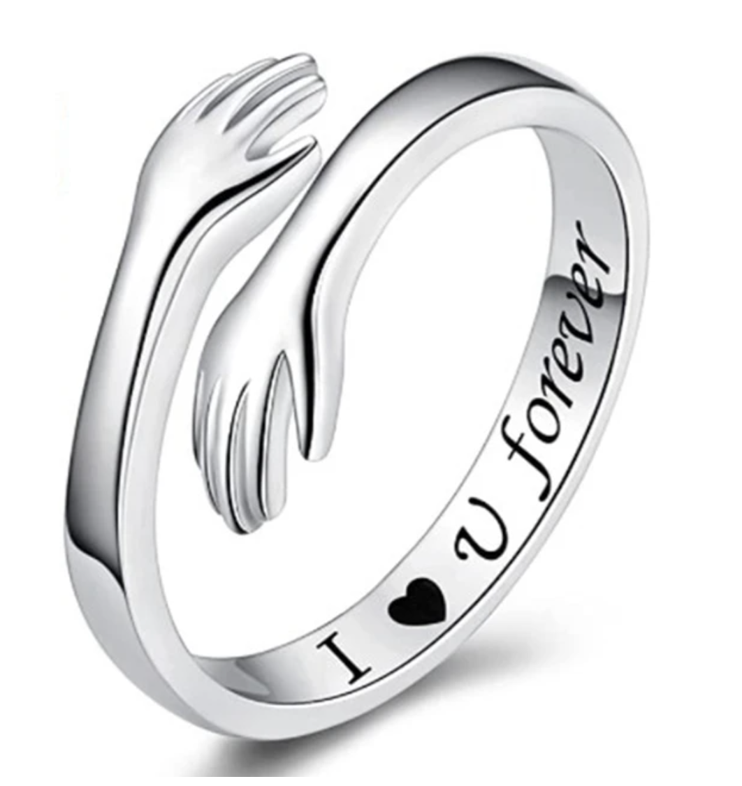 Eugenia | Eternal Love: "I Love You Forever" Hug Ring.