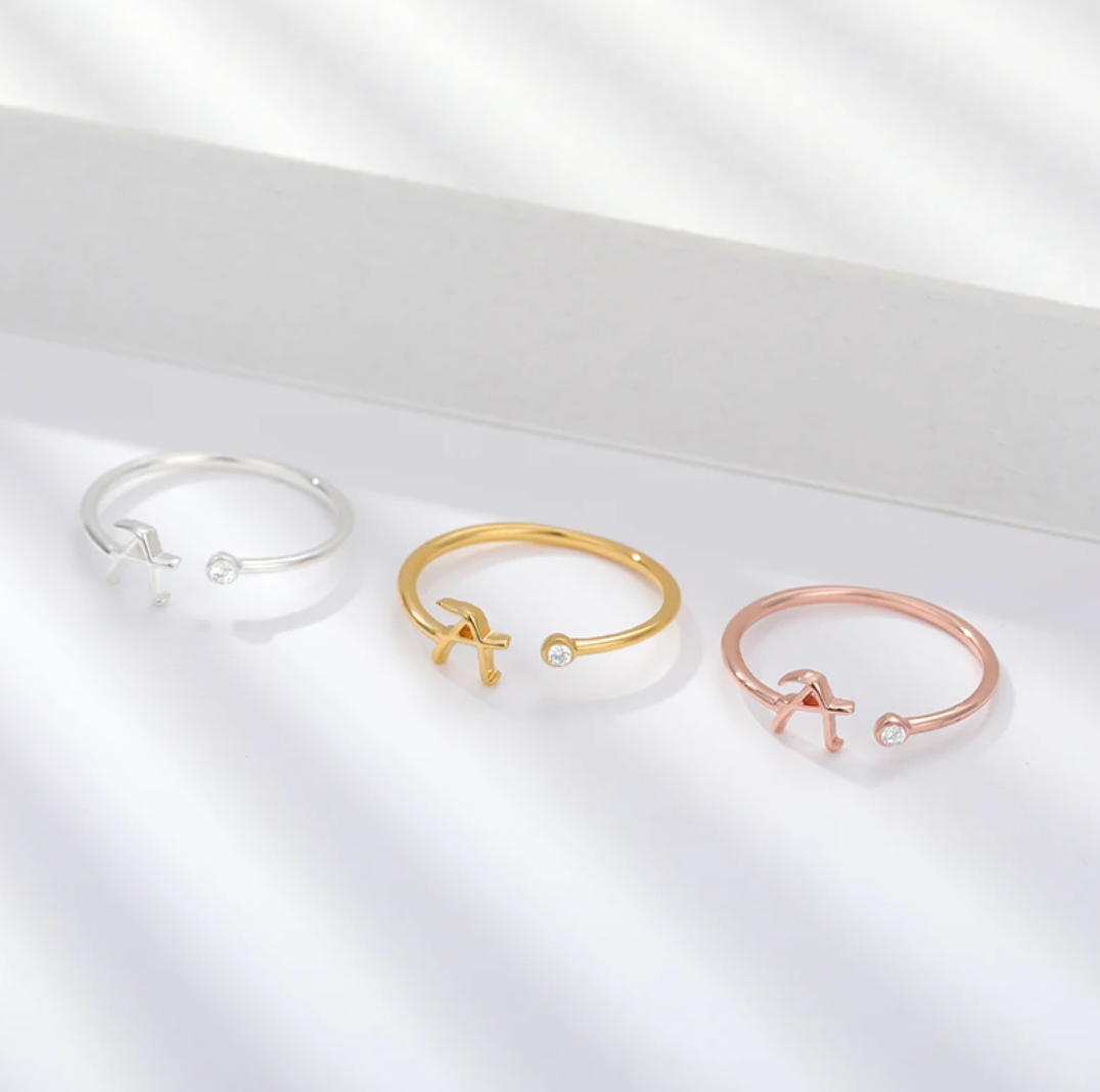 Paula | Personalized initial ring for a unique style