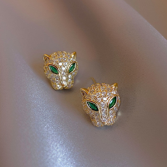 Sabina | Funky gold leopard earrings for a touch of elegance