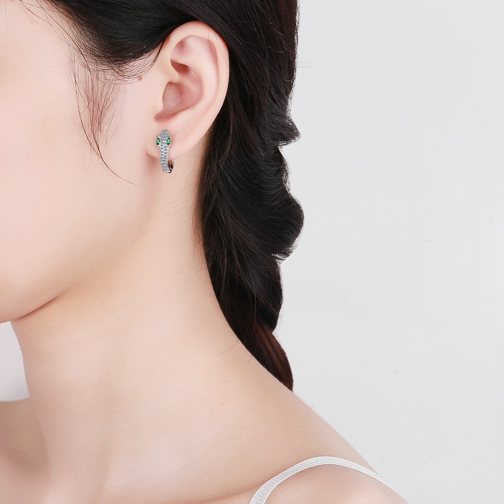 Tatiana | Elegant snake earrings made of 925 sterling silver