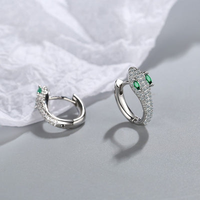 Tatiana | Elegant 925 sterling silver snake earrings