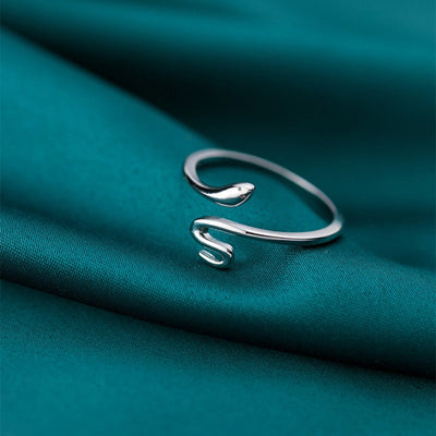 Aurora | Elegant adjustable 925 silver snake ring