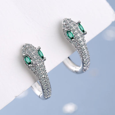 Tatiana | Elegant 925 sterling silver snake earrings