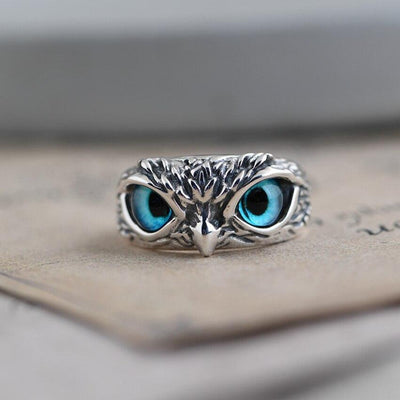 Blanca | Ring with opal lucky charm – the mystical owl of Selene