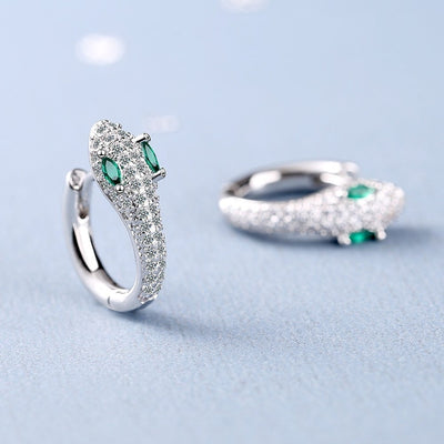 Tatiana | Elegant 925 sterling silver snake earrings