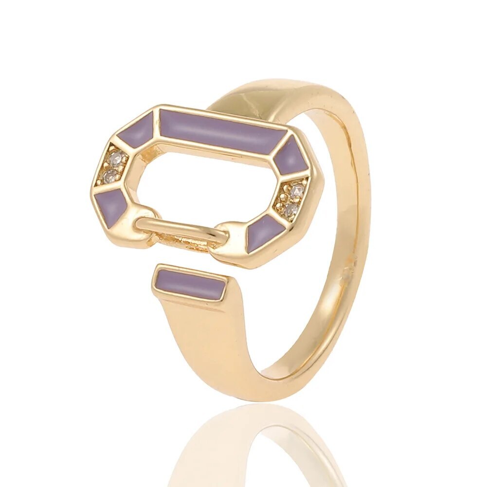 Reina | Elegant round rings with 18-carat gold plating and colorful accents