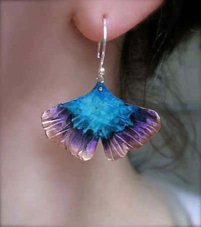 Daniela | Silver Sparkling Blue Butterfly Earrings