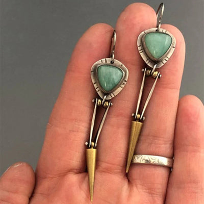 Berta | Green resin stone earrings