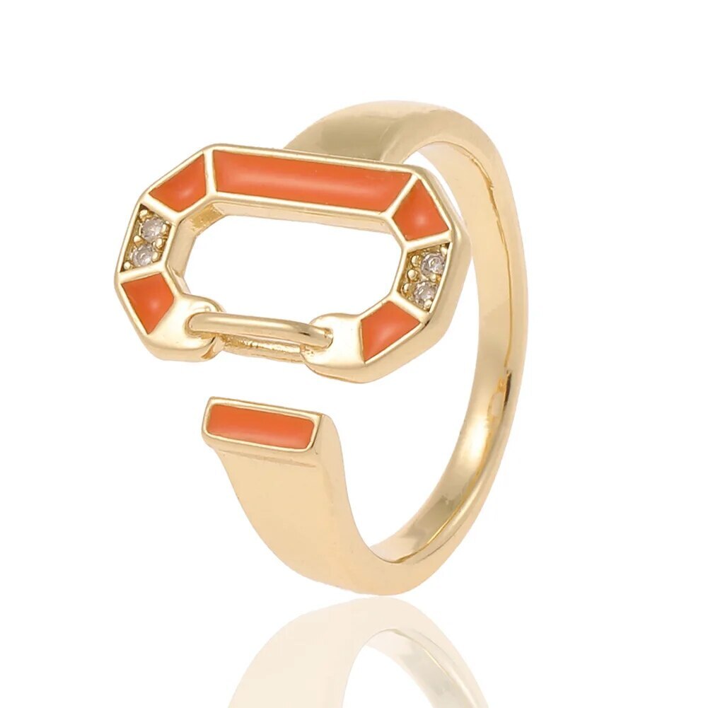 Reina | Elegant round rings with 18-carat gold plating and colorful accents