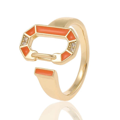 Reina | Elegant round rings with 18-carat gold plating and colorful accents