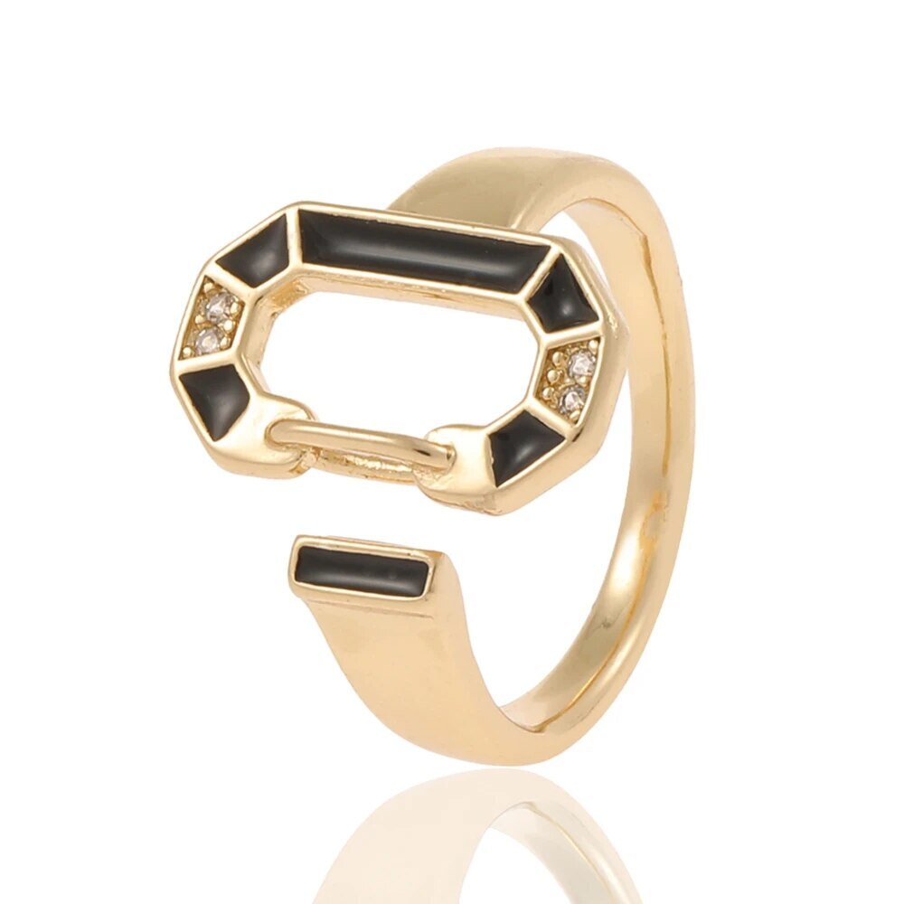 Reina | Elegant round rings with 18-carat gold plating and colorful accents