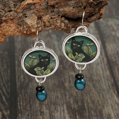 Mariana | Silver cat earrings
