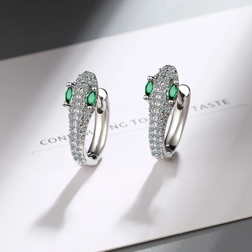 Tatiana | Elegant 925 sterling silver snake earrings