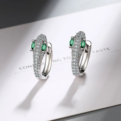 Tatiana | Elegant 925 sterling silver snake earrings
