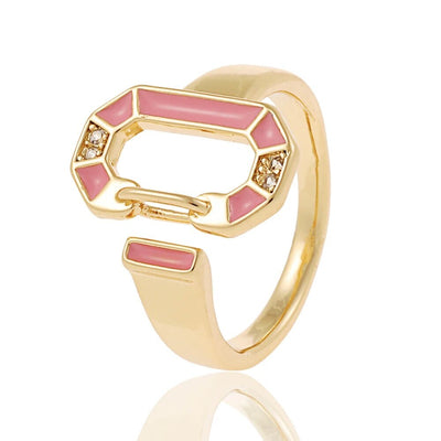 Reina | Elegant round rings with 18-carat gold plating and colorful accents