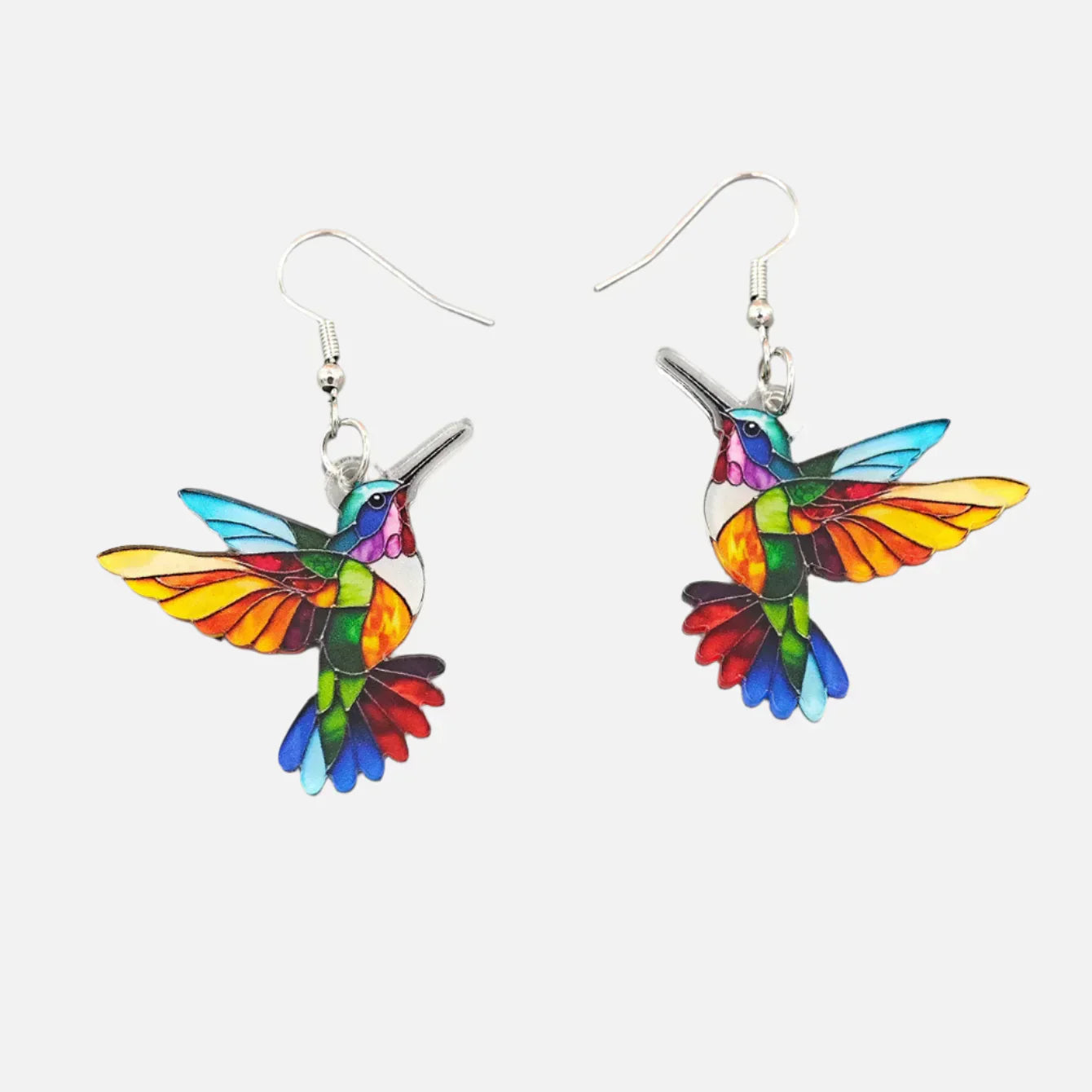 Elena | Hummingbird earrings with a modern 2D design